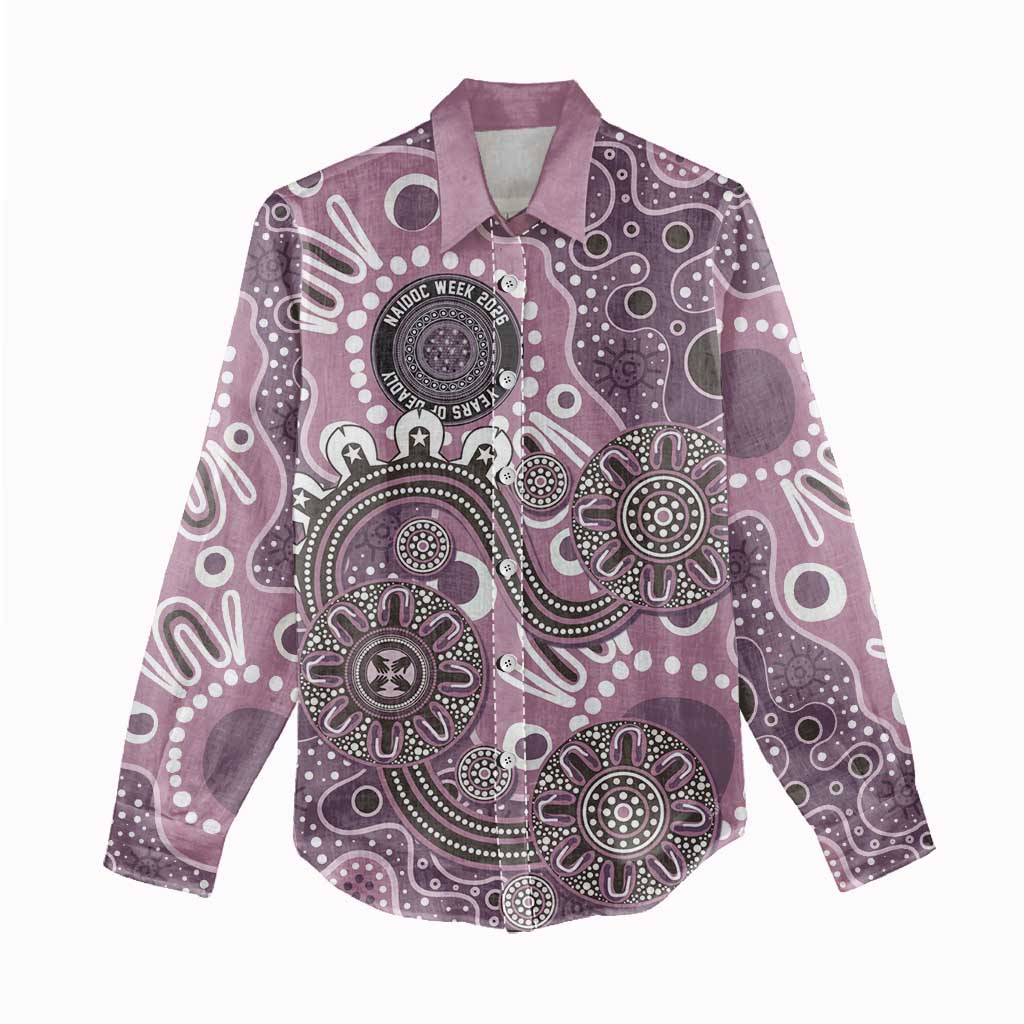 Personalised NAIDOC Week 50 Years Deadly Always Women Casual Shirt Pink Aboriginal Artwork Dot Painting