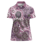 Personalised NAIDOC Week 50 Years Deadly Always Women Polo Shirt Pink Aboriginal Artwork Dot Painting