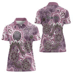Personalised NAIDOC Week 50 Years Deadly Always Women Polo Shirt Pink Aboriginal Artwork Dot Painting