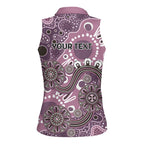 Personalised NAIDOC Week 50 Years Deadly Always Women Sleeveless Polo Shirt Pink Aboriginal Artwork Dot Painting