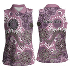 Personalised NAIDOC Week 50 Years Deadly Always Women Sleeveless Polo Shirt Pink Aboriginal Artwork Dot Painting