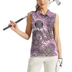 Personalised NAIDOC Week 50 Years Deadly Always Women Sleeveless Polo Shirt Pink Aboriginal Artwork Dot Painting