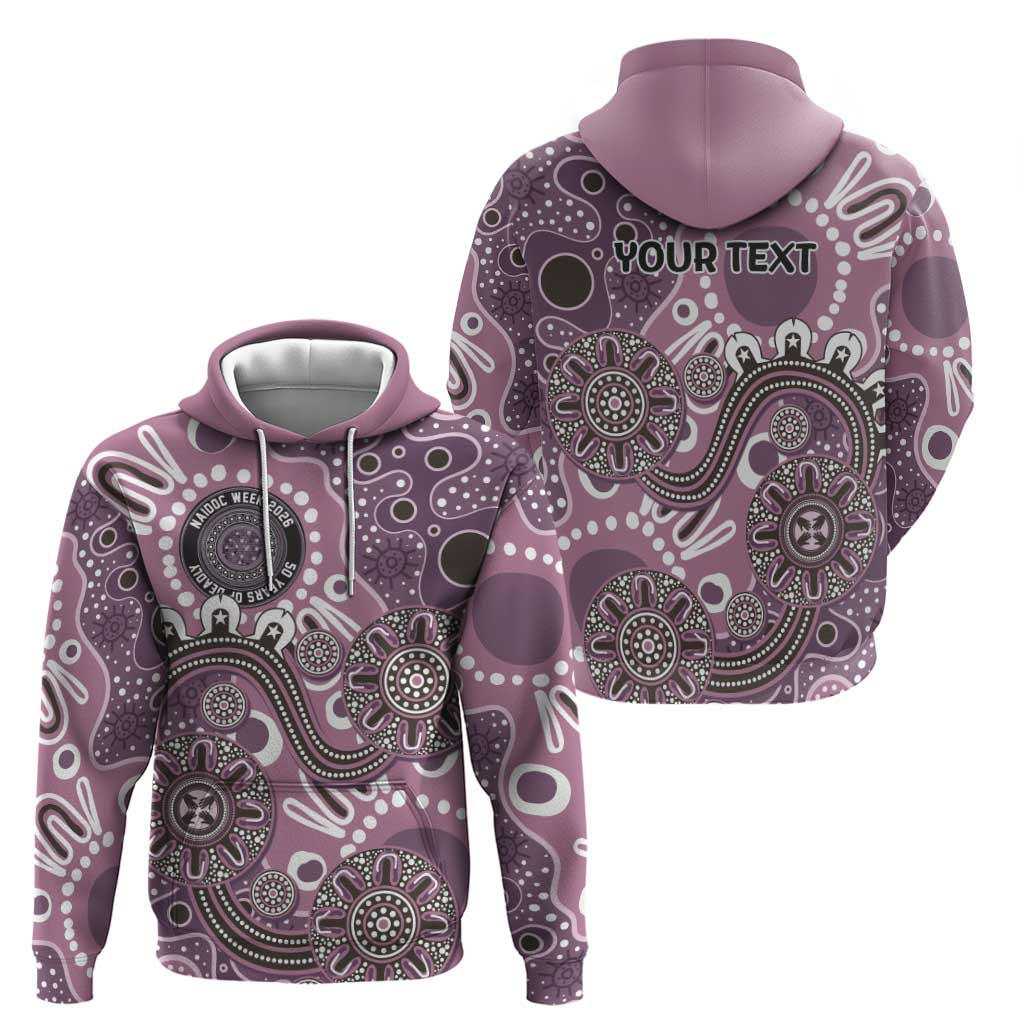 Personalised NAIDOC Week 50 Years Deadly Always Zip Hoodie Pink Aboriginal Artwork Dot Painting