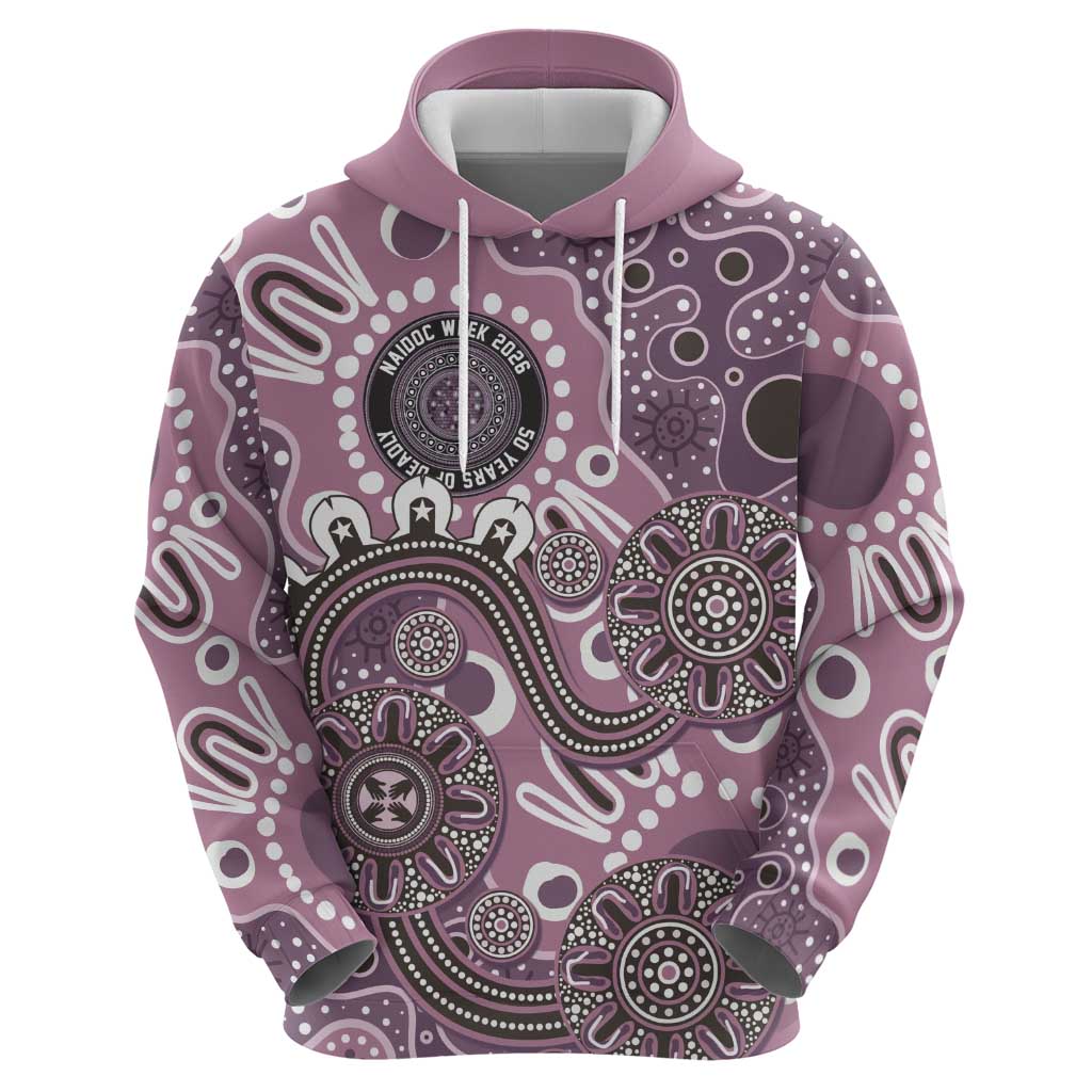 Personalised NAIDOC Week 50 Years Deadly Always Zip Hoodie Pink Aboriginal Artwork Dot Painting