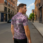 Personalised NAIDOC Week 50 Years Deadly Always Zipper Polo Shirt Pink Aboriginal Artwork Dot Painting