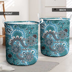 Personalised NAIDOC Week 50 Years Deadly Always Laundry Basket Teal Aboriginal Artwork Dot Painting