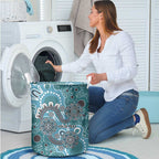 Personalised NAIDOC Week 50 Years Deadly Always Laundry Basket Teal Aboriginal Artwork Dot Painting
