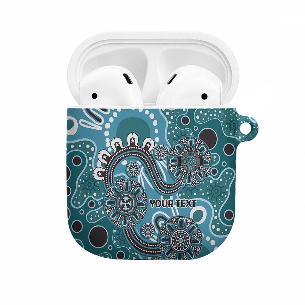 Personalised NAIDOC Week 50 Years Deadly Always AirPods Case Teal Aboriginal Artwork Dot Painting