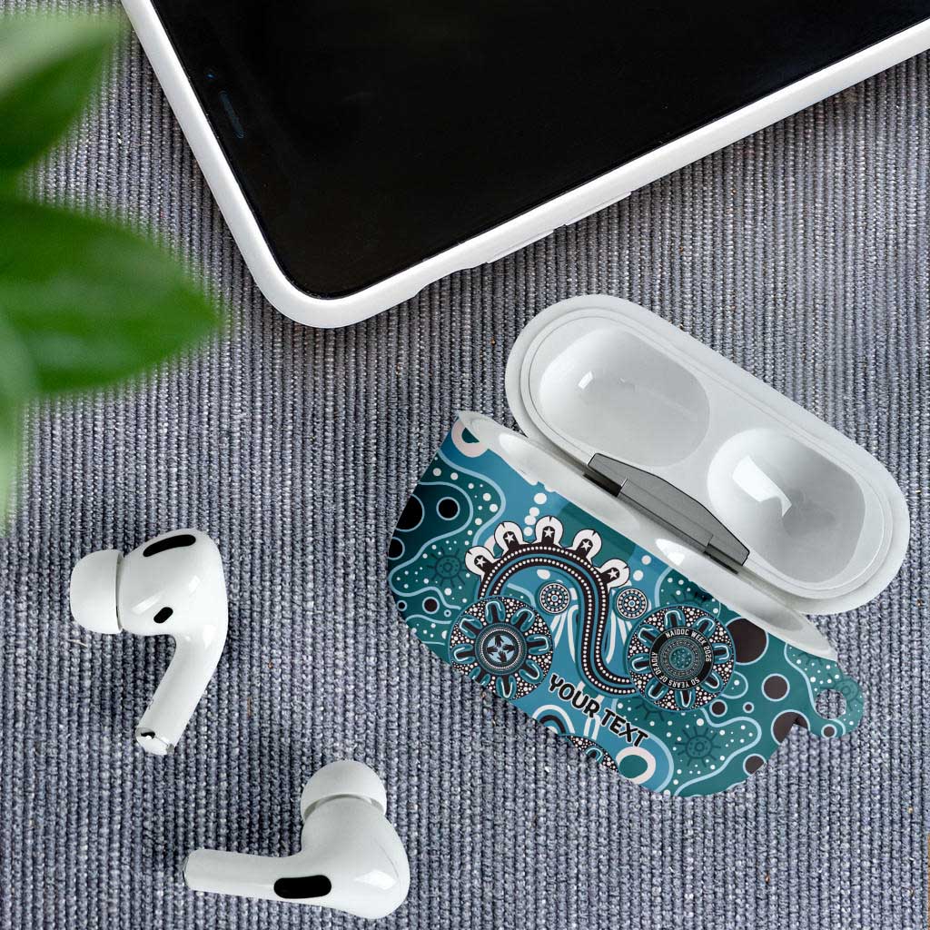 Personalised NAIDOC Week 50 Years Deadly Always AirPods Case Teal Aboriginal Artwork Dot Painting