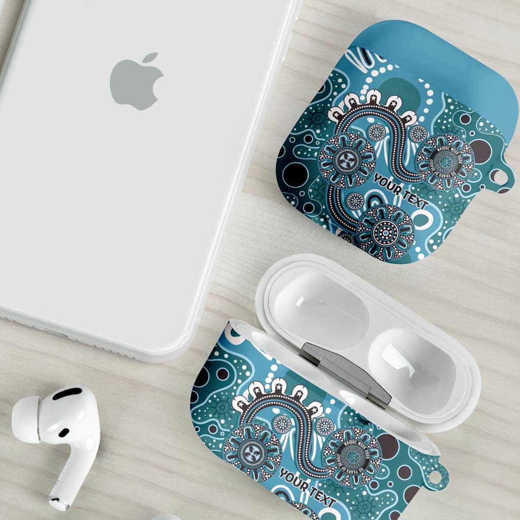 Personalised NAIDOC Week 50 Years Deadly Always AirPods Case Teal Aboriginal Artwork Dot Painting