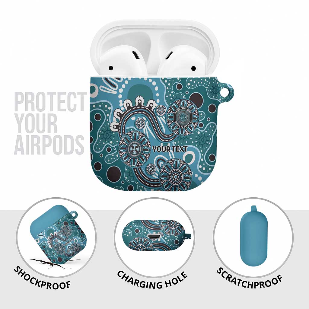 Personalised NAIDOC Week 50 Years Deadly Always AirPods Case Teal Aboriginal Artwork Dot Painting
