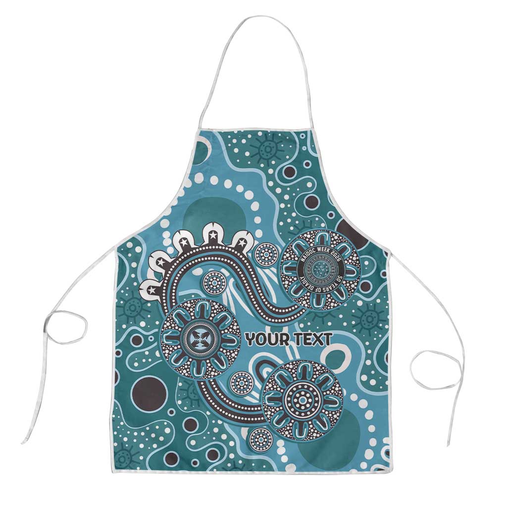 Personalised NAIDOC Week 50 Years Deadly Always Apron Teal Aboriginal Artwork Dot Painting