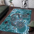 Personalised NAIDOC Week 50 Years Deadly Always Area Rug Teal Aboriginal Artwork Dot Painting