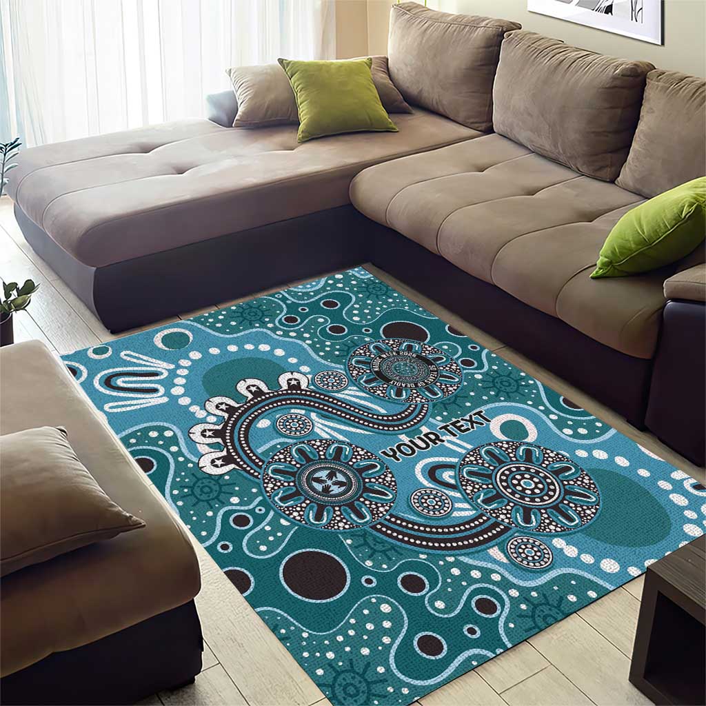Personalised NAIDOC Week 50 Years Deadly Always Area Rug Teal Aboriginal Artwork Dot Painting