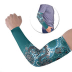 Personalised NAIDOC Week 50 Years Deadly Always Arm Sleeves Teal Aboriginal Artwork Dot Painting