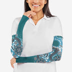Personalised NAIDOC Week 50 Years Deadly Always Arm Sleeves Teal Aboriginal Artwork Dot Painting