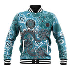 Personalised NAIDOC Week 50 Years Deadly Always Baseball Jacket Teal Aboriginal Artwork Dot Painting