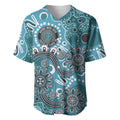 Personalised NAIDOC Week 50 Years Deadly Always Baseball Jersey Teal Aboriginal Artwork Dot Painting