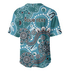 Personalised NAIDOC Week 50 Years Deadly Always Baseball Jersey Teal Aboriginal Artwork Dot Painting