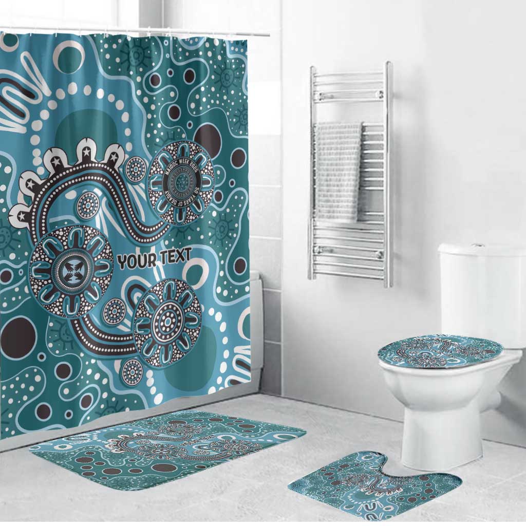 Personalised NAIDOC Week 50 Years Deadly Always Bathroom Set Teal Aboriginal Artwork Dot Painting