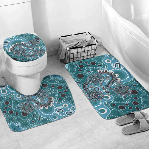 Personalised NAIDOC Week 50 Years Deadly Always Bathroom Set Teal Aboriginal Artwork Dot Painting
