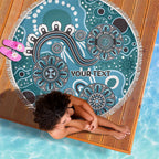 Personalised NAIDOC Week 50 Years Deadly Always Beach Blanket Teal Aboriginal Artwork Dot Painting