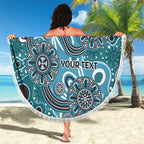 Personalised NAIDOC Week 50 Years Deadly Always Beach Blanket Teal Aboriginal Artwork Dot Painting