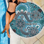 Personalised NAIDOC Week 50 Years Deadly Always Beach Blanket Teal Aboriginal Artwork Dot Painting