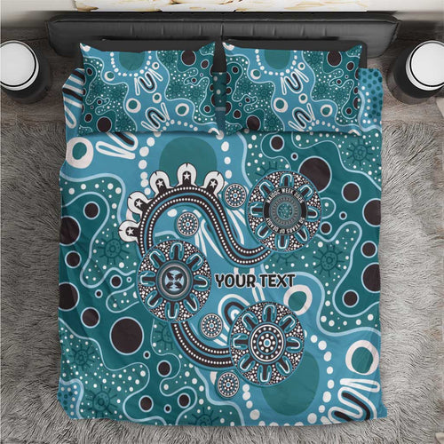 Personalised NAIDOC Week 50 Years Deadly Always Bedding Set Teal Aboriginal Artwork Dot Painting