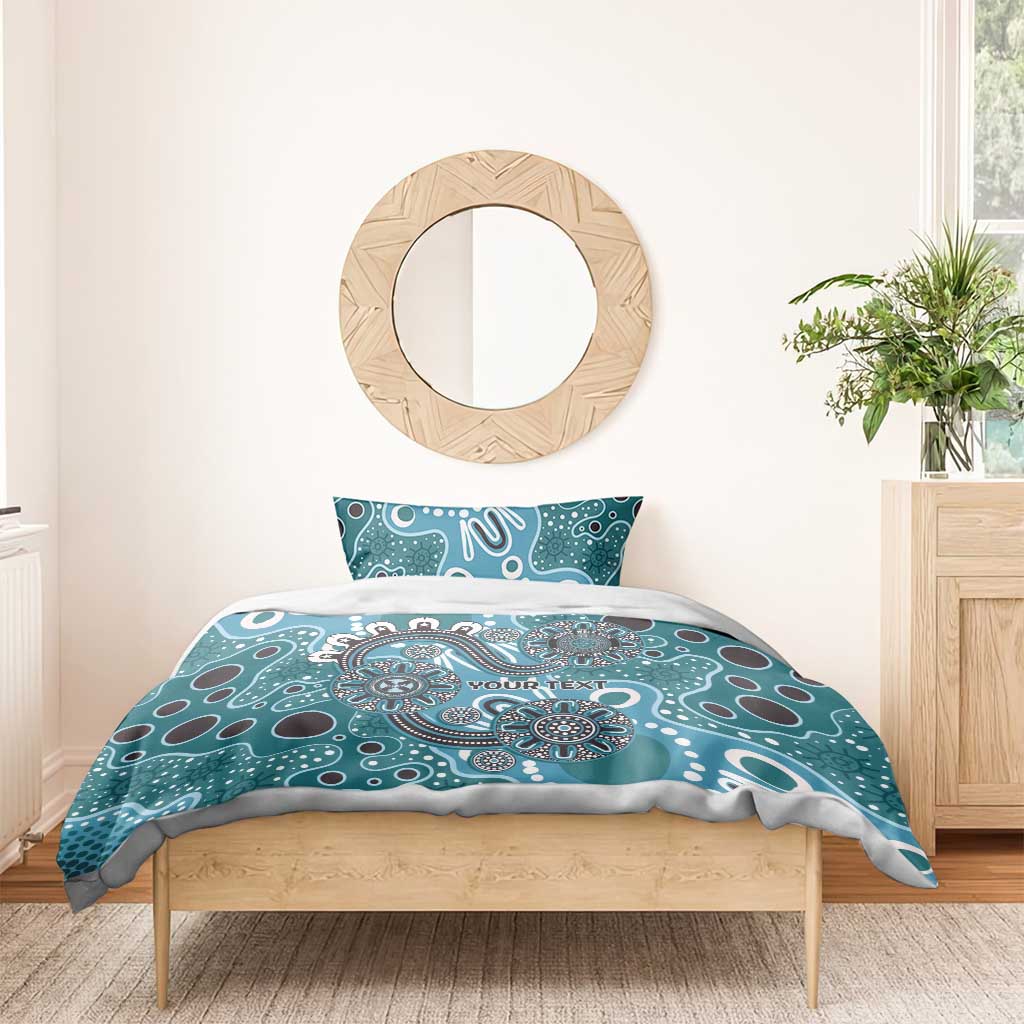 Personalised NAIDOC Week 50 Years Deadly Always Bedding Set Teal Aboriginal Artwork Dot Painting