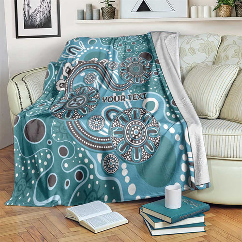 Personalised NAIDOC Week 50 Years Deadly Always Blanket Teal Aboriginal Artwork Dot Painting