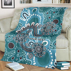Personalised NAIDOC Week 50 Years Deadly Always Blanket Teal Aboriginal Artwork Dot Painting