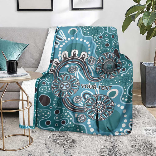 Personalised NAIDOC Week 50 Years Deadly Always Blanket Teal Aboriginal Artwork Dot Painting