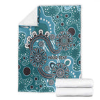Personalised NAIDOC Week 50 Years Deadly Always Blanket Teal Aboriginal Artwork Dot Painting