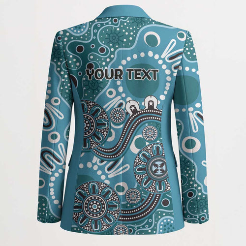 Personalised NAIDOC Week 50 Years Deadly Always Blazer Teal Aboriginal Artwork Dot Painting