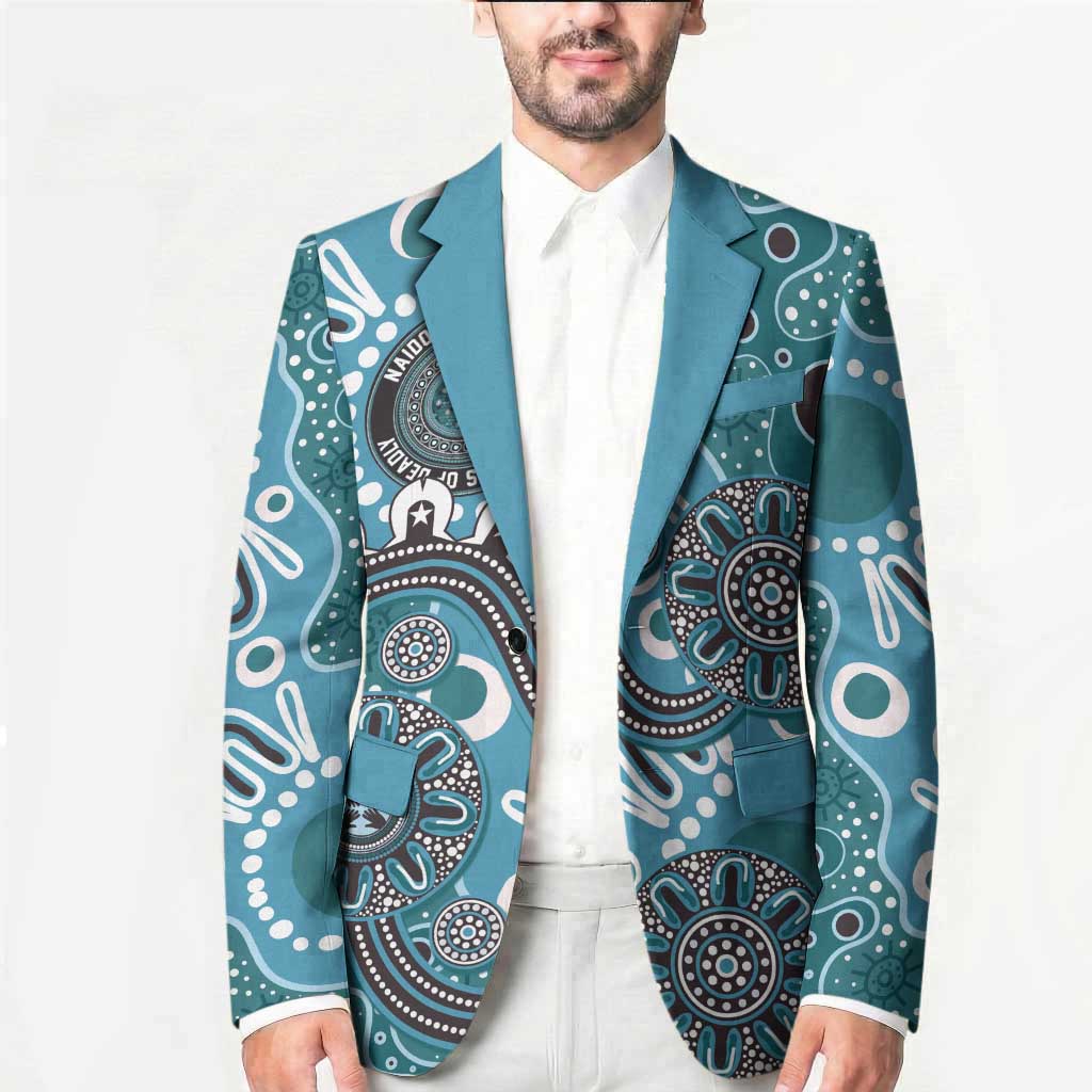 Personalised NAIDOC Week 50 Years Deadly Always Blazer Teal Aboriginal Artwork Dot Painting
