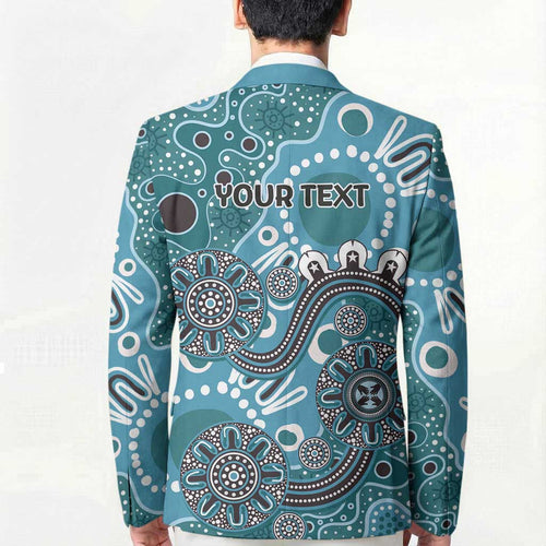 Personalised NAIDOC Week 50 Years Deadly Always Blazer Teal Aboriginal Artwork Dot Painting