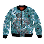 Personalised NAIDOC Week 50 Years Deadly Always Bomber Jacket Teal Aboriginal Artwork Dot Painting