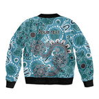 Personalised NAIDOC Week 50 Years Deadly Always Bomber Jacket Teal Aboriginal Artwork Dot Painting