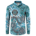 Personalised NAIDOC Week 50 Years Deadly Always Button Sweatshirt Teal Aboriginal Artwork Dot Painting