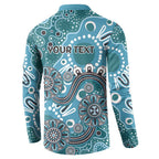 Personalised NAIDOC Week 50 Years Deadly Always Button Sweatshirt Teal Aboriginal Artwork Dot Painting