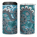 Personalised NAIDOC Week 50 Years Deadly Always 4 in 1 Can Cooler Tumbler Teal Aboriginal Artwork Dot Painting