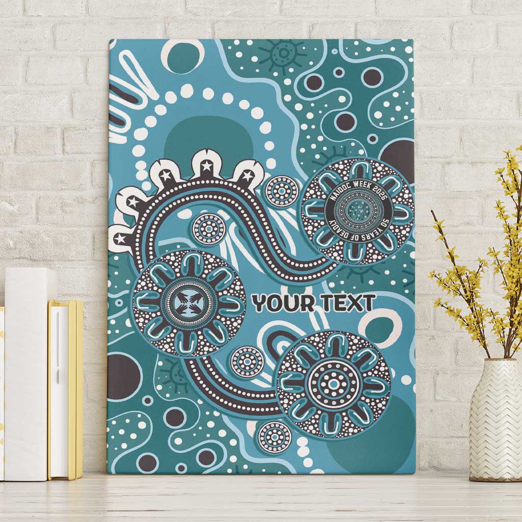 Personalised NAIDOC Week 50 Years Deadly Always Canvas Wall Art Teal Aboriginal Artwork Dot Painting