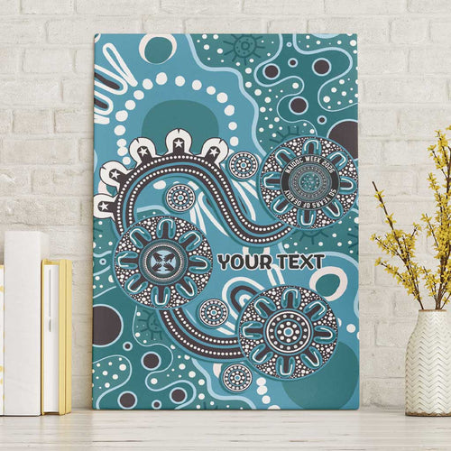 Personalised NAIDOC Week 50 Years Deadly Always Canvas Wall Art Teal Aboriginal Artwork Dot Painting