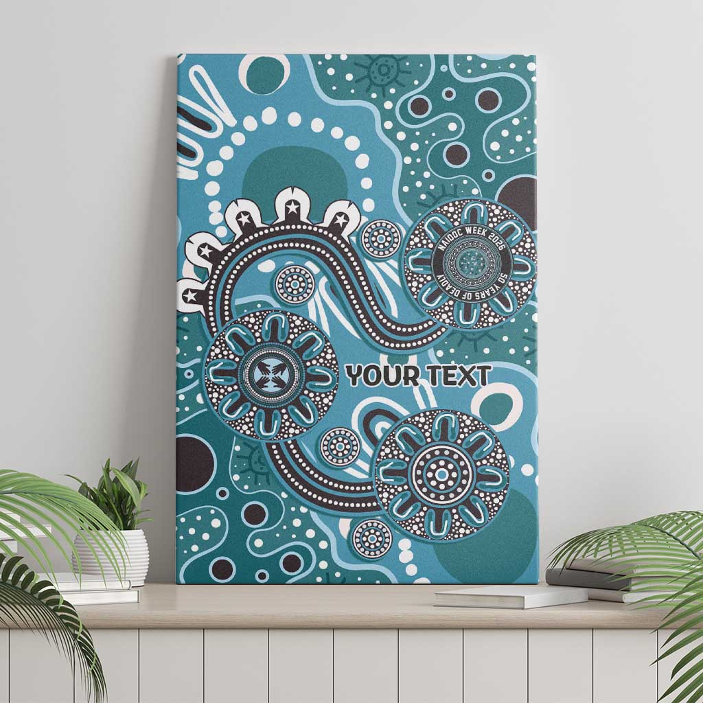 Personalised NAIDOC Week 50 Years Deadly Always Canvas Wall Art Teal Aboriginal Artwork Dot Painting
