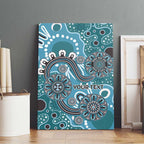 Personalised NAIDOC Week 50 Years Deadly Always Canvas Wall Art Teal Aboriginal Artwork Dot Painting