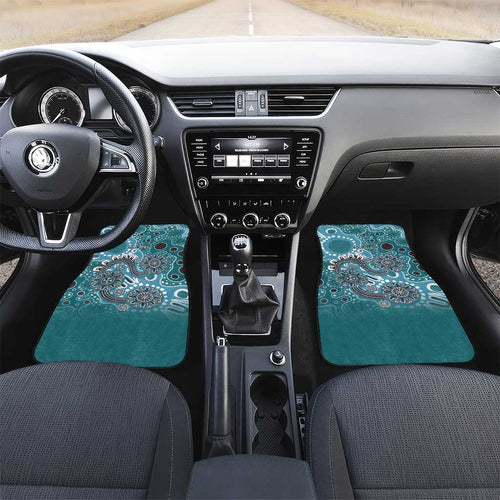 Personalised NAIDOC Week 50 Years Deadly Always Car Mats Teal Aboriginal Artwork Dot Painting