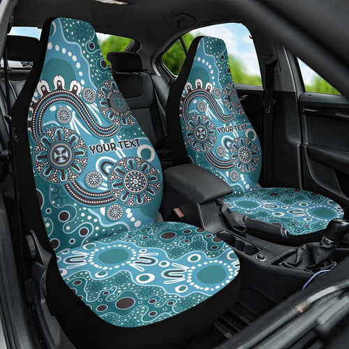 Personalised NAIDOC Week 50 Years Deadly Always Car Seat Cover Teal Aboriginal Artwork Dot Painting