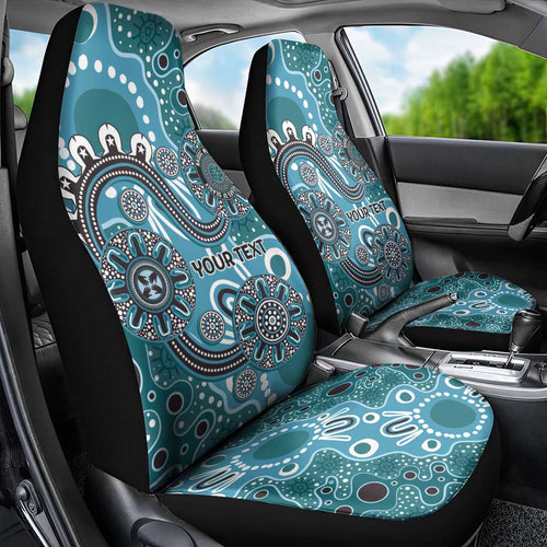 Personalised NAIDOC Week 50 Years Deadly Always Car Seat Cover Teal Aboriginal Artwork Dot Painting