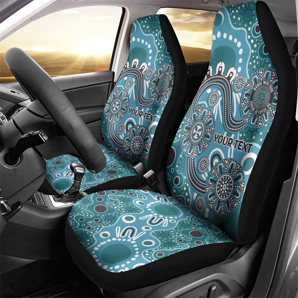 Personalised NAIDOC Week 50 Years Deadly Always Car Seat Cover Teal Aboriginal Artwork Dot Painting